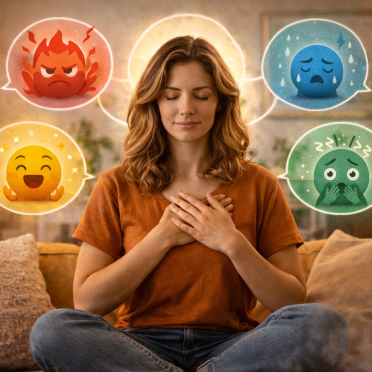 Emotionen verstehen, ohne dich darin zu verlieren: Wie Gefühle entstehen, warum sie wie Wellen kommen und gehen – und wie du mit einfachen Tools in deiner Mitte bleibst.